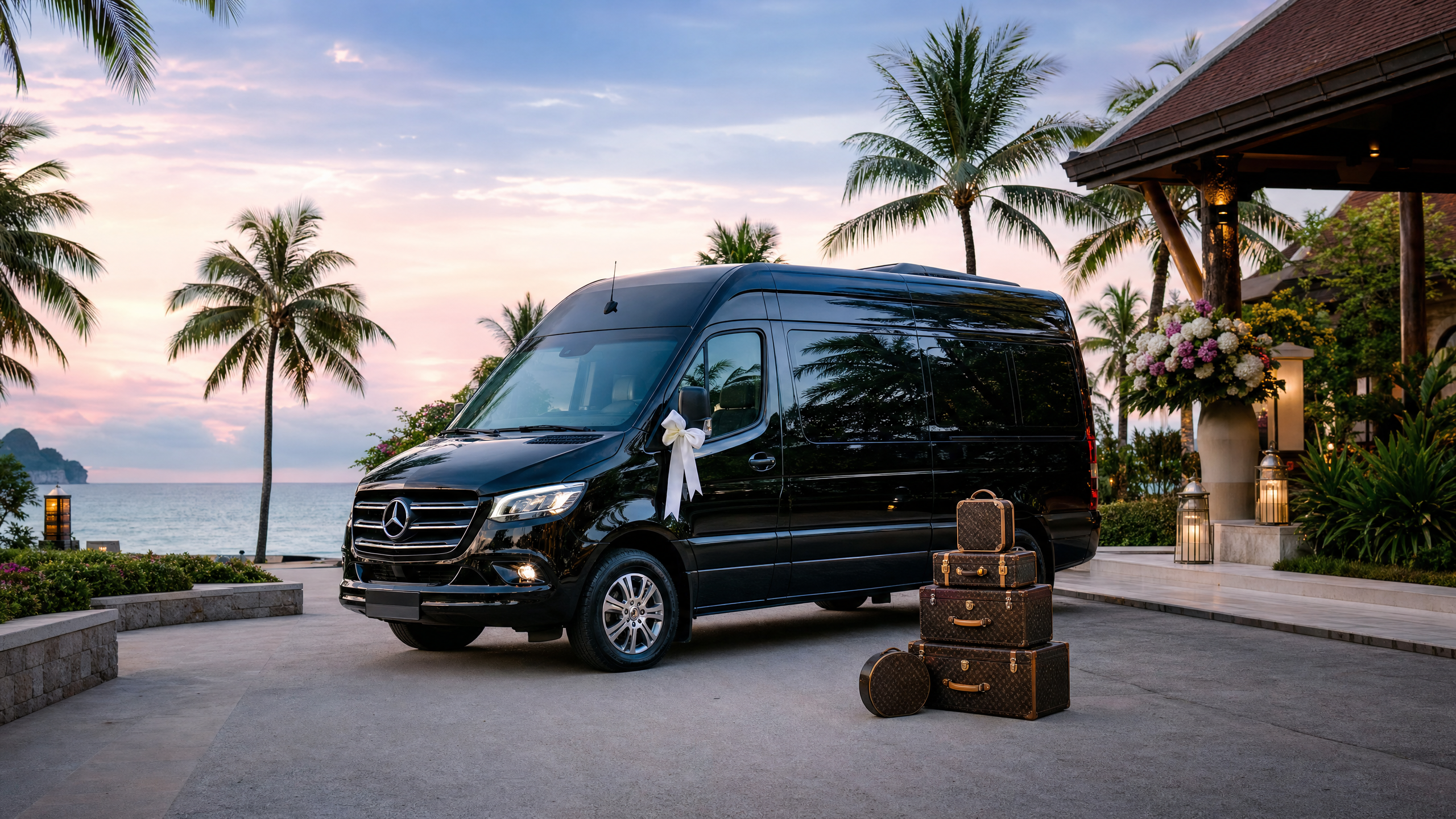 Mercedes V-Class in Scottish landscape